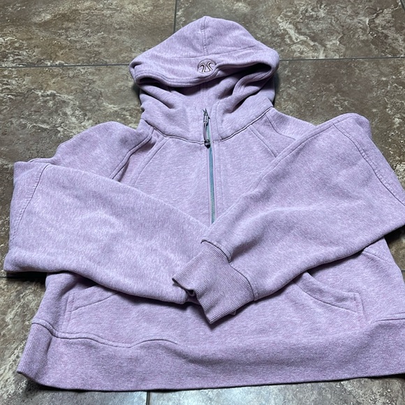 Lululemon scuba oversized half zip hoodie Heathered Pink Taupe Sz XS/S - Picture 6 of 10